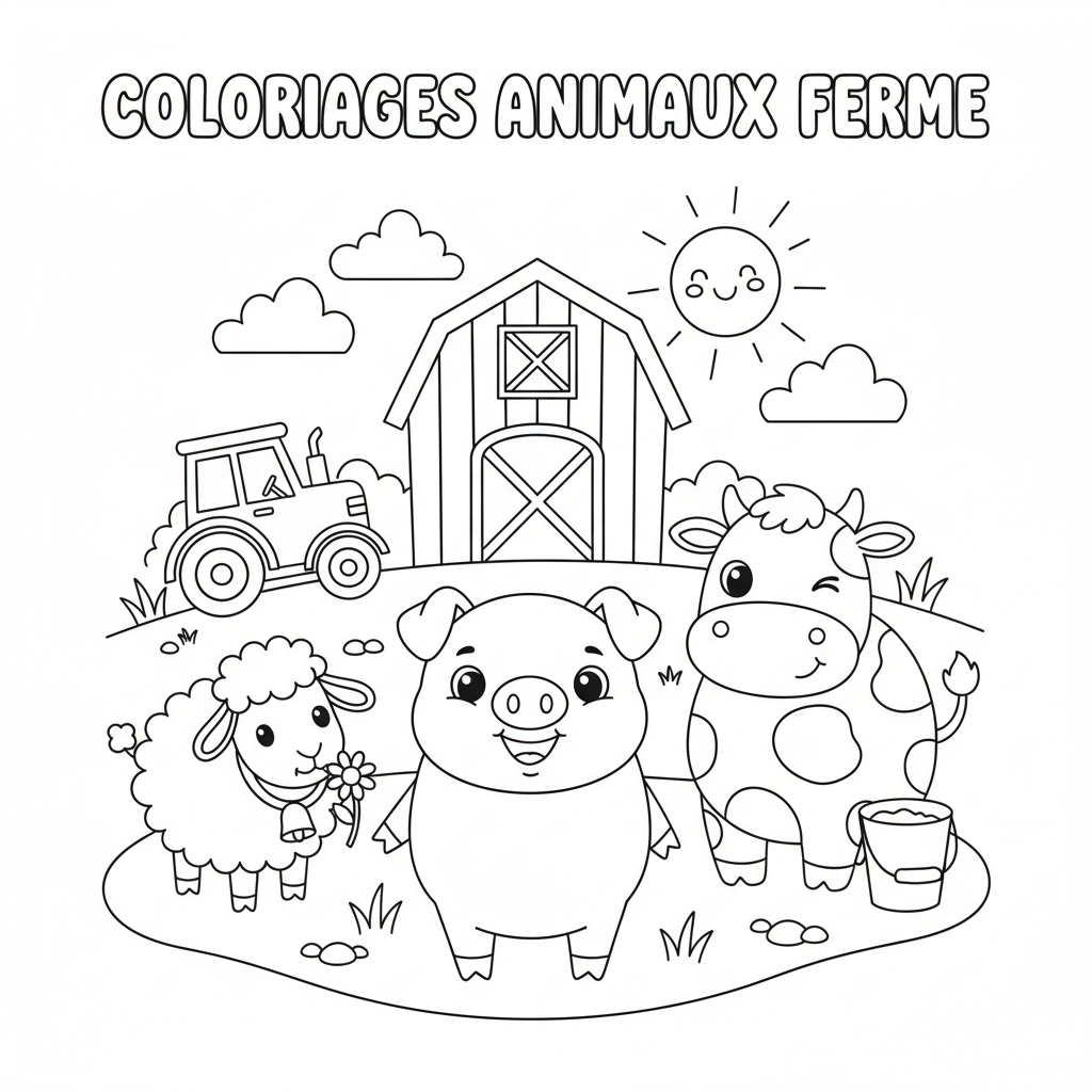Coloriage Coloriages Animaux Ferme Gratuit à Imprimer