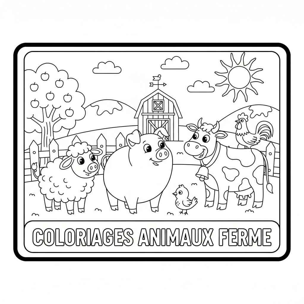 Coloriage coloriages animaux ferme 3