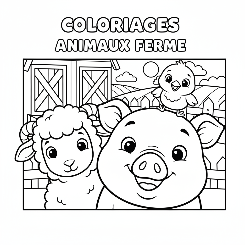 Coloriage coloriages animaux ferme 4