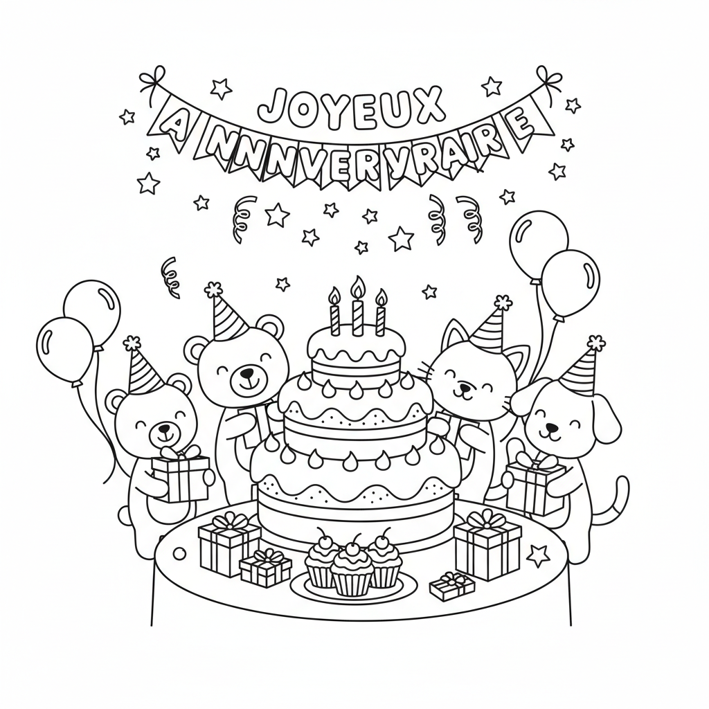 Coloriage coloriages anniversaire à imprimer