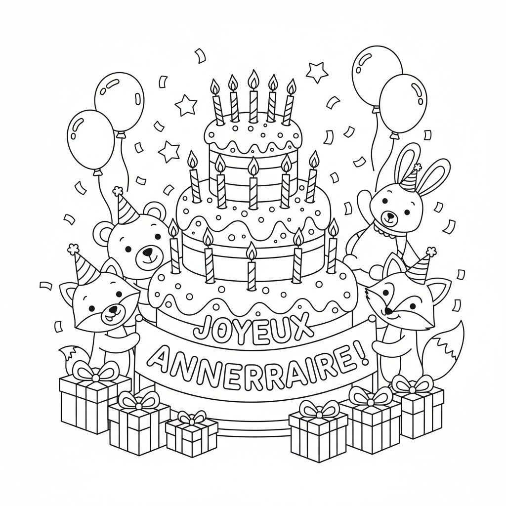 Coloriage coloriages anniversaire à imprimer 2