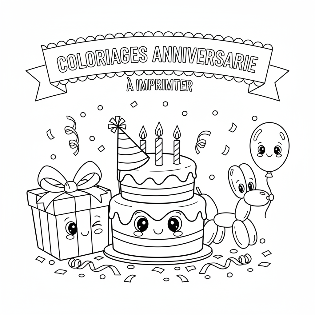 Coloriage coloriages anniversaire à imprimer 4