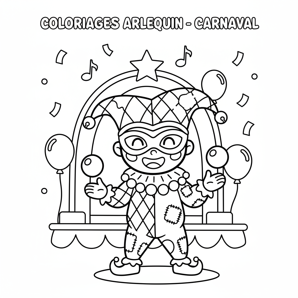 Coloriage Coloriages Arlequin Gratuit à Imprimer
