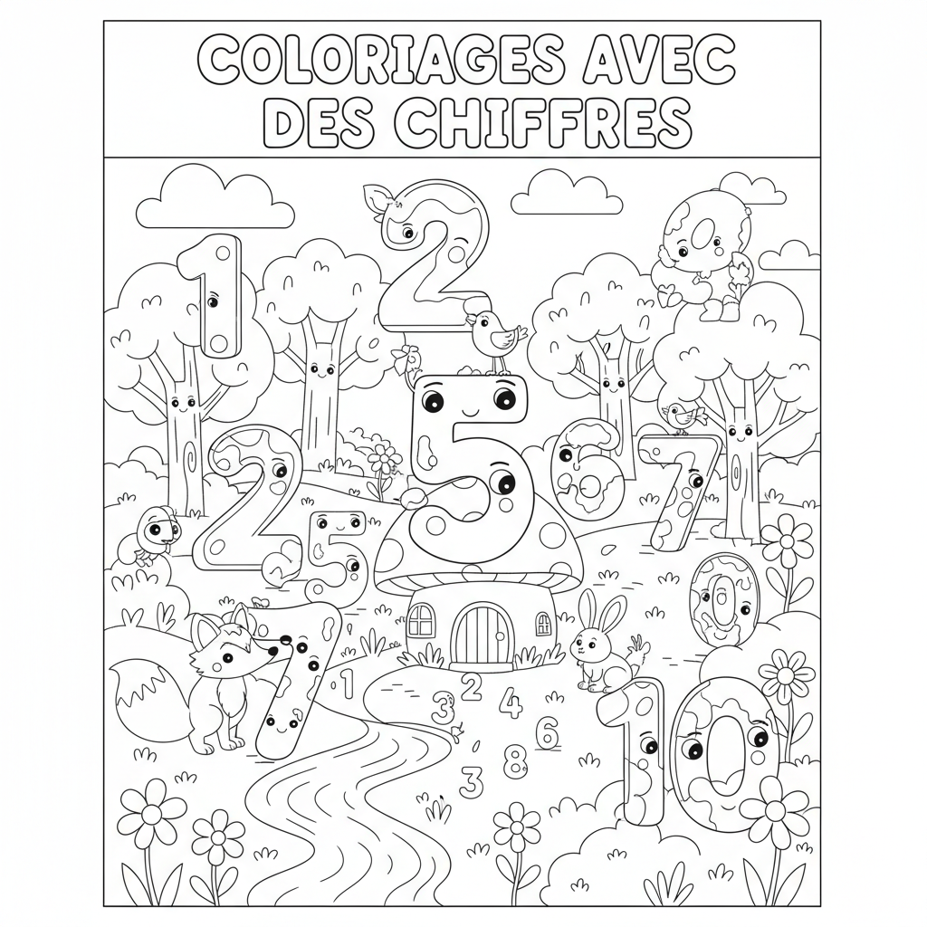 Coloriage coloriages avec des chiffres 3