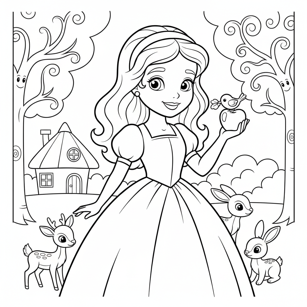 Coloriage coloriages blanche neige 4