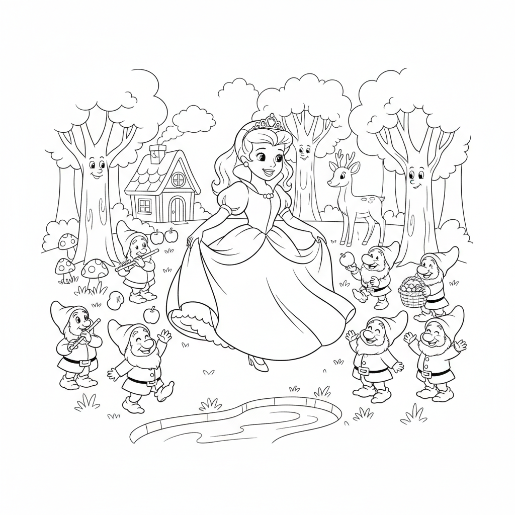 Coloriage coloriages blanche neige 5