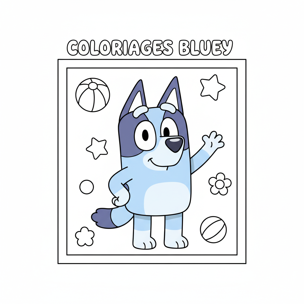 Coloriage coloriages bluey 1