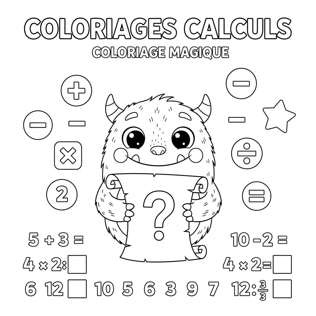 Coloriage coloriages calculs 4