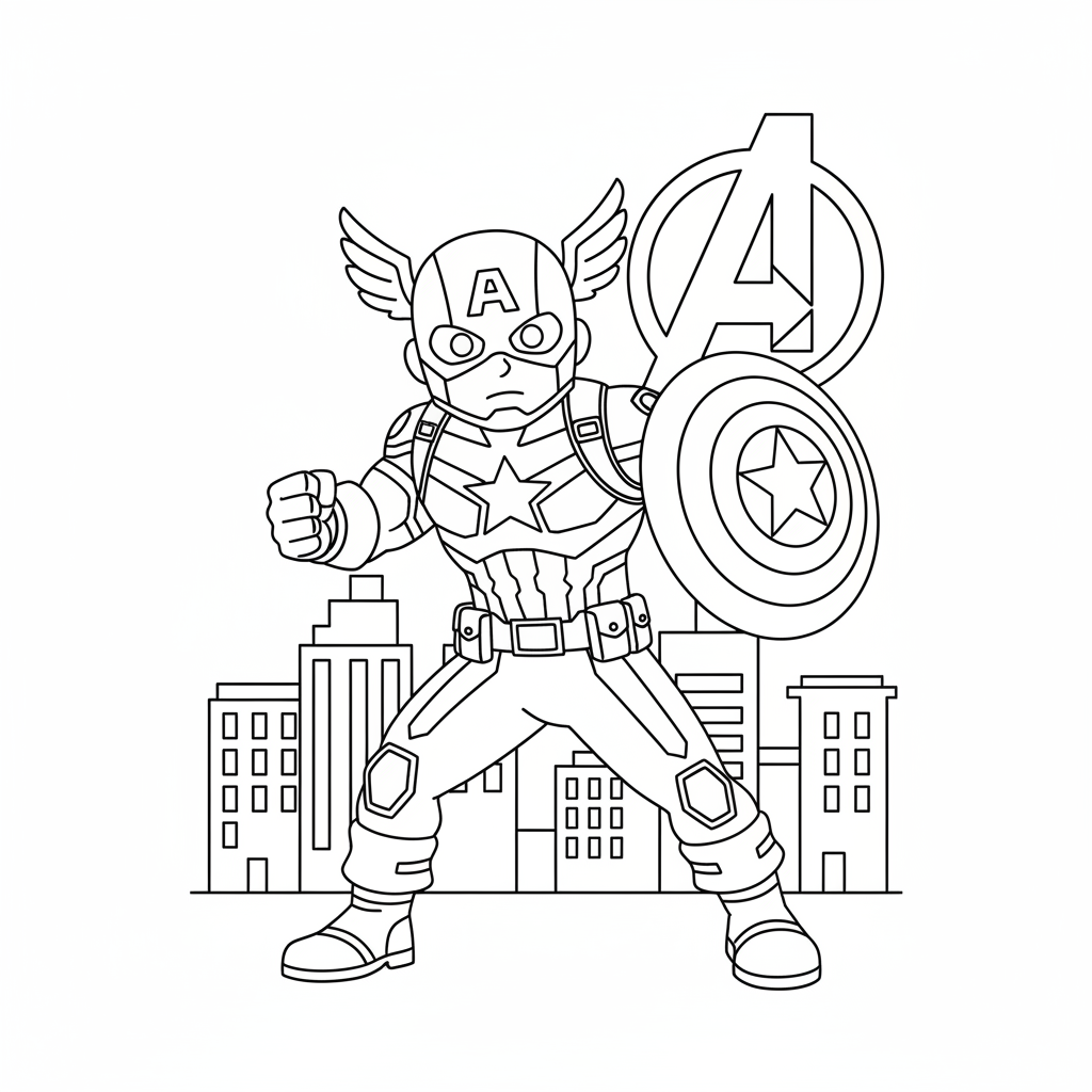 Coloriage coloriages captain america 2