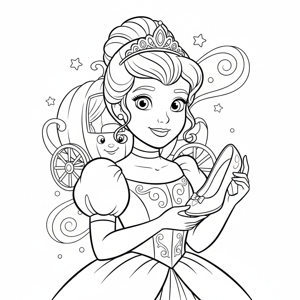 Coloriage coloriages cendrillon 4