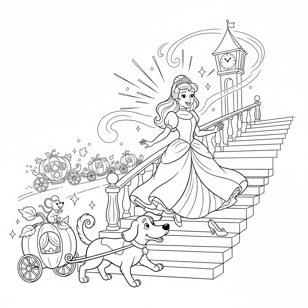 Coloriage coloriages cendrillon 5