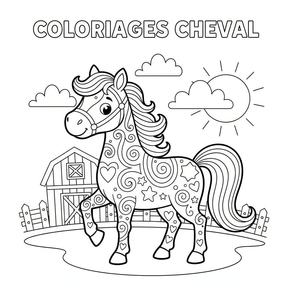 Coloriage coloriages cheval 2