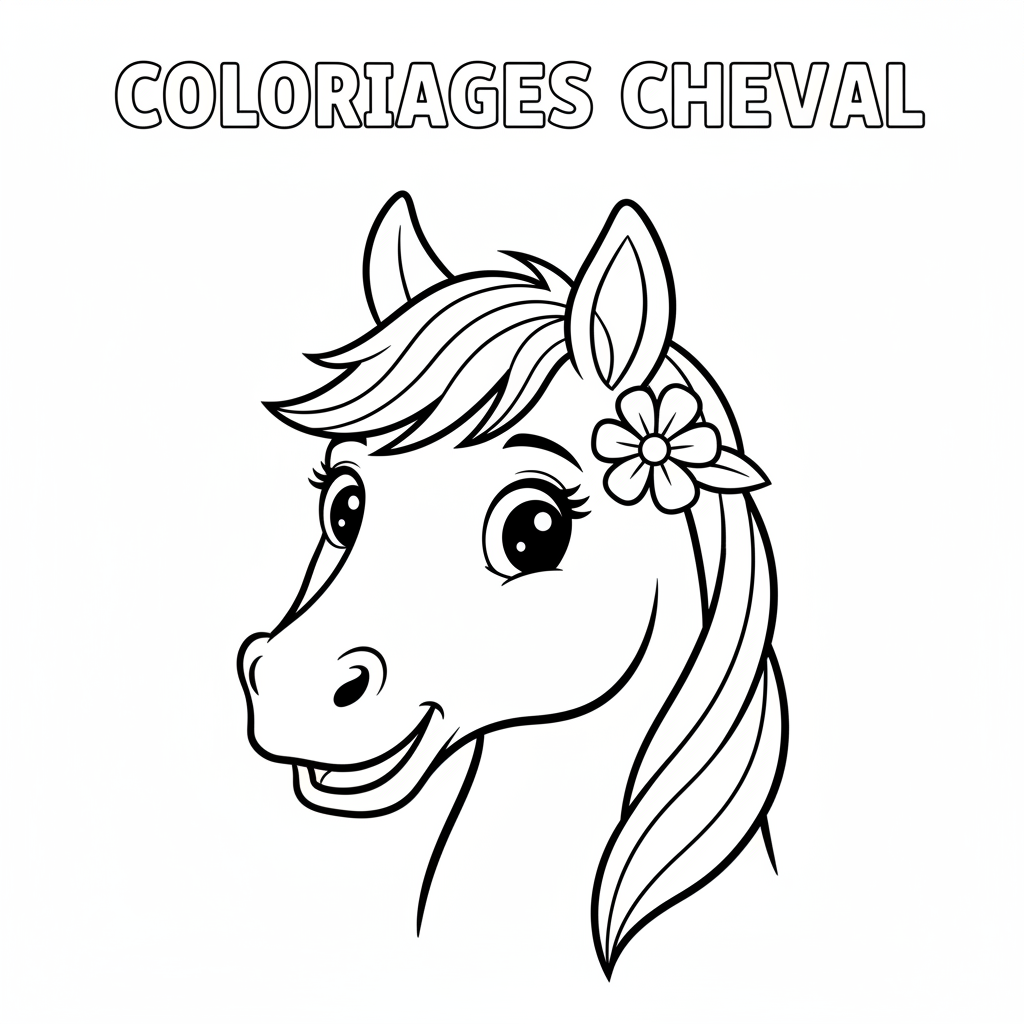 Coloriage coloriages cheval 4