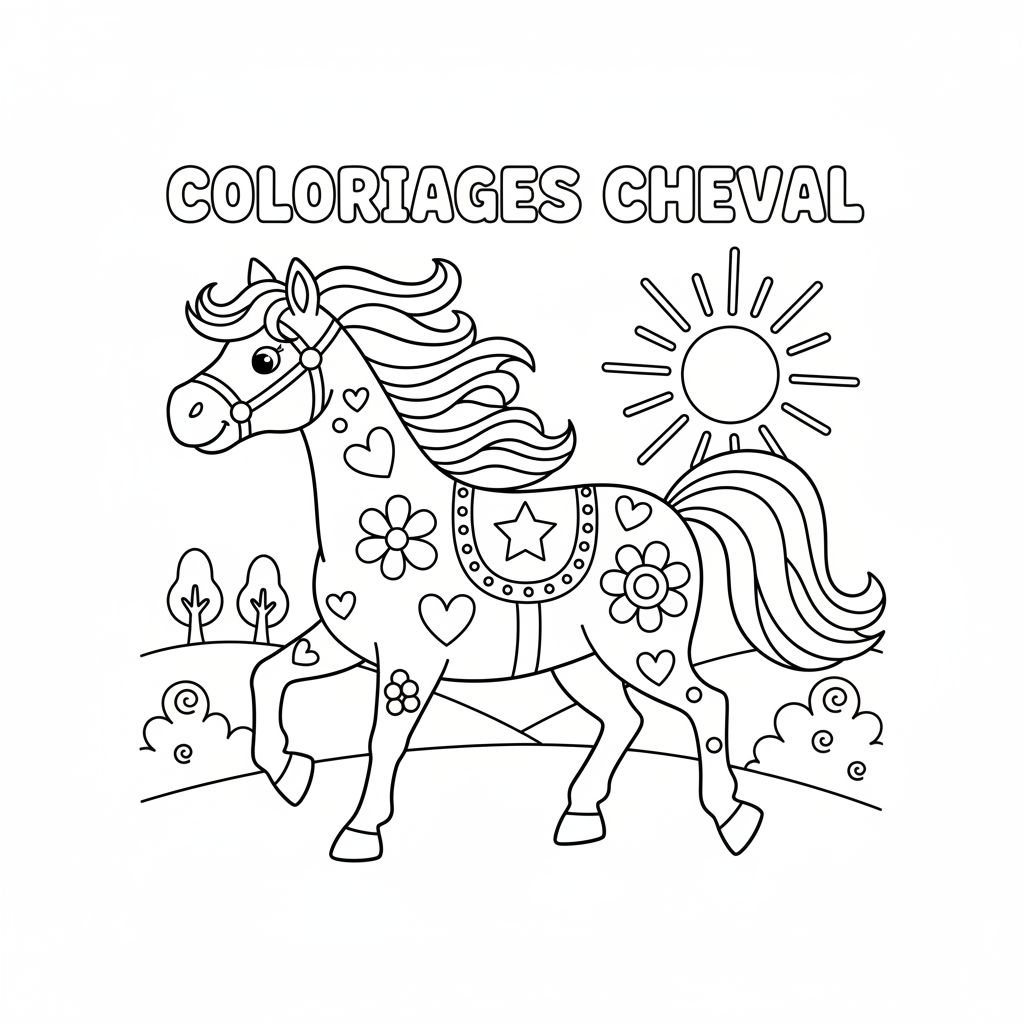 Coloriage coloriages cheval à imprimer 2
