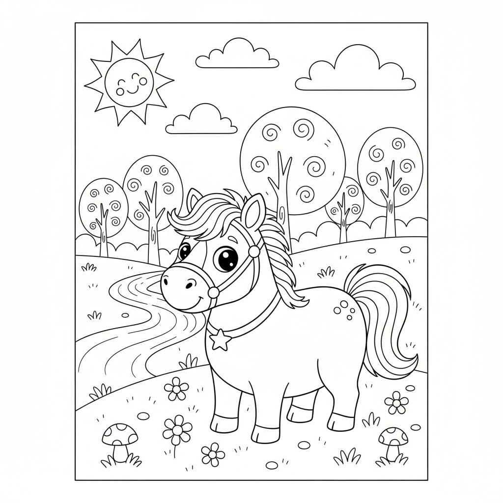 Coloriage coloriages cheval à imprimer 3