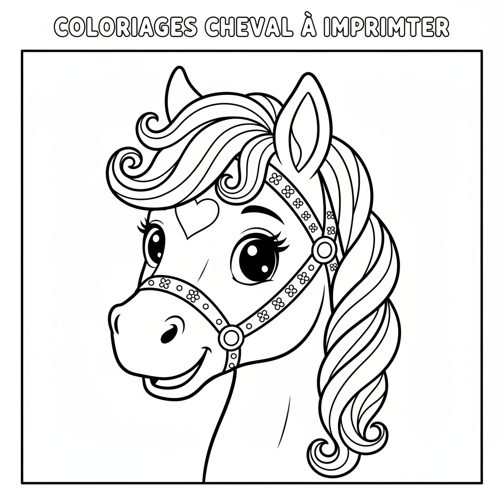 Coloriage coloriages cheval à imprimer 4