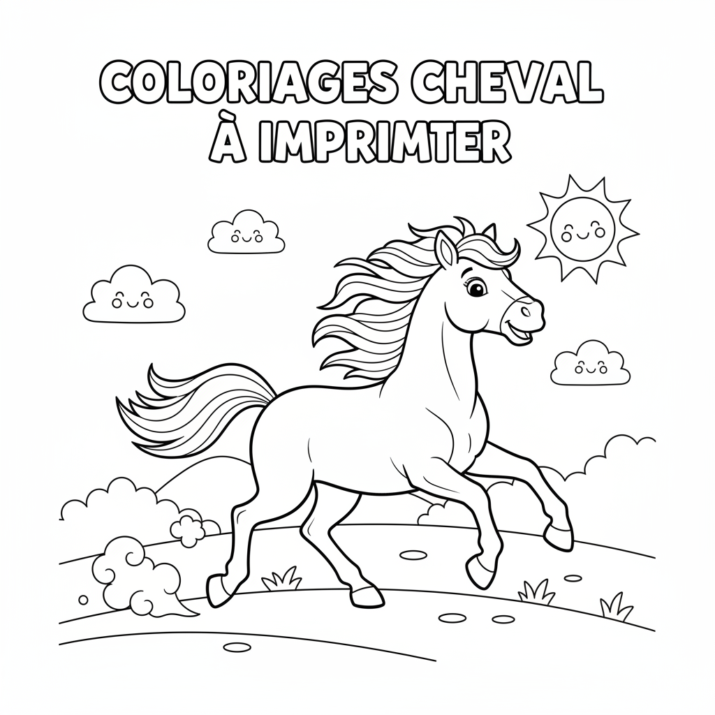 Coloriage coloriages cheval à imprimer 5