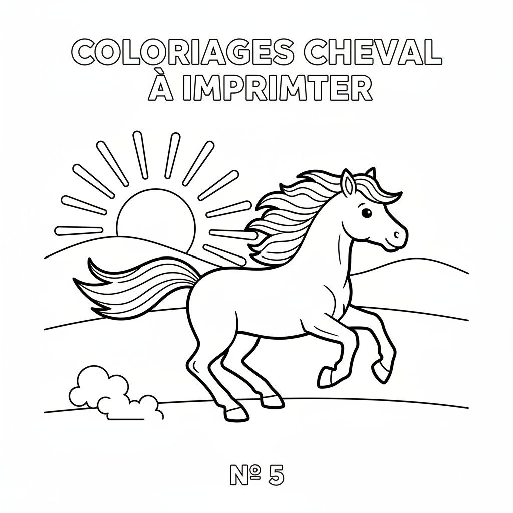 Coloriage coloriages cheval a imprimer 5