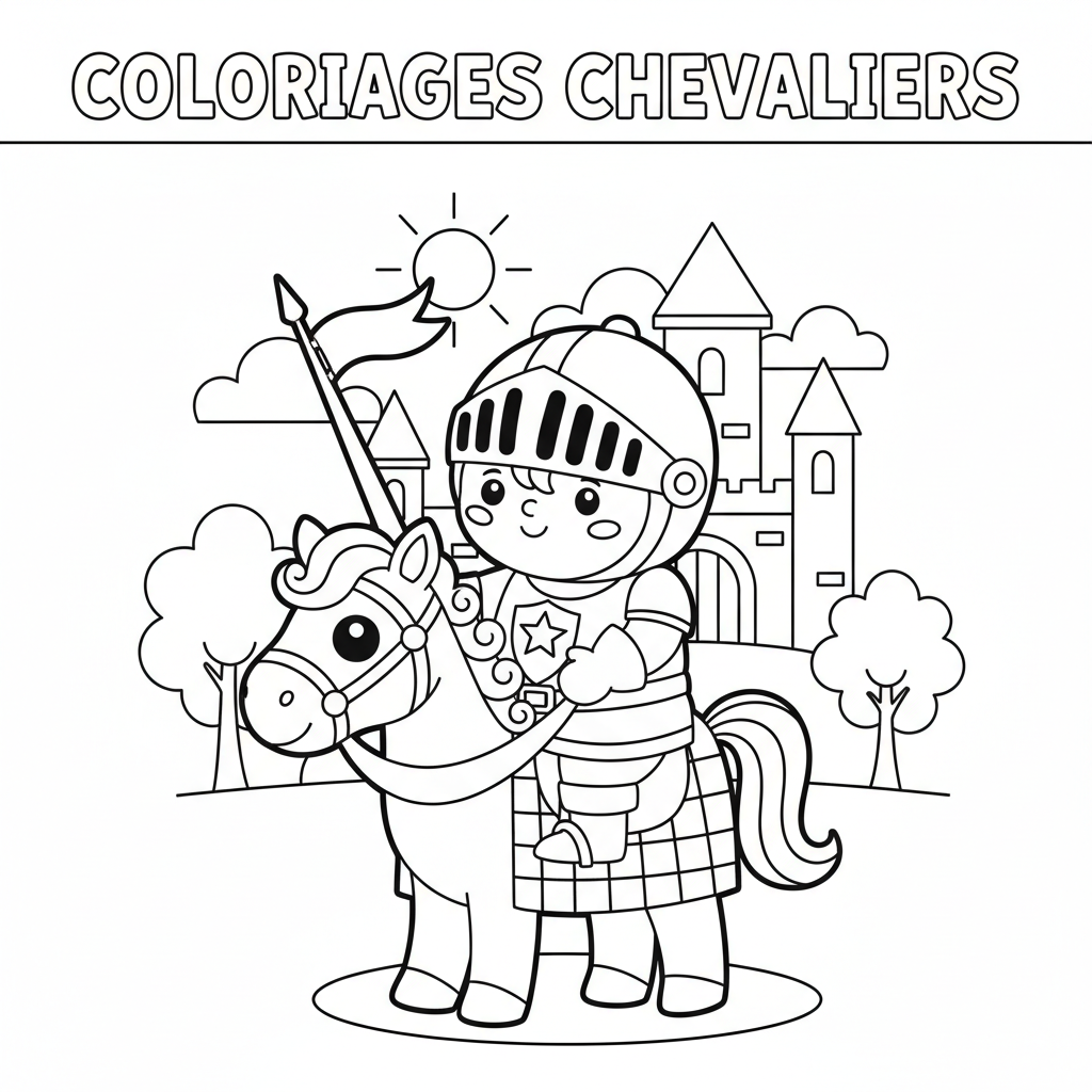 Coloriage Coloriages Chevaliers Gratuit à Imprimer