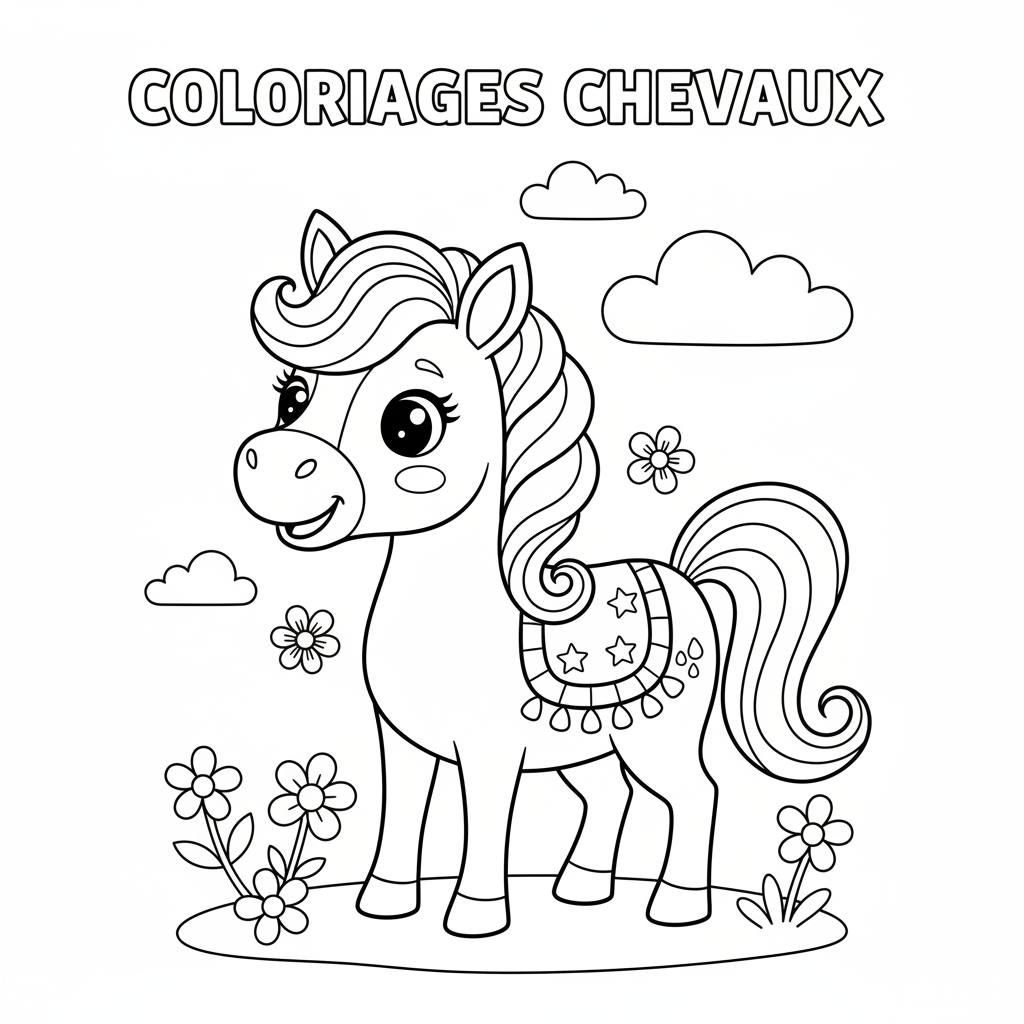Coloriage Coloriages Chevaux Gratuit à Imprimer