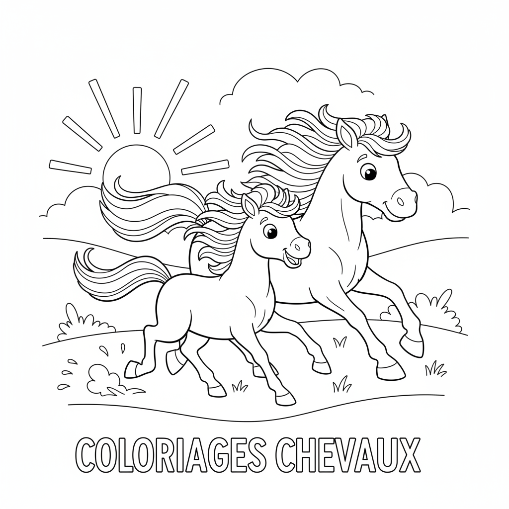 Coloriage coloriages chevaux 5