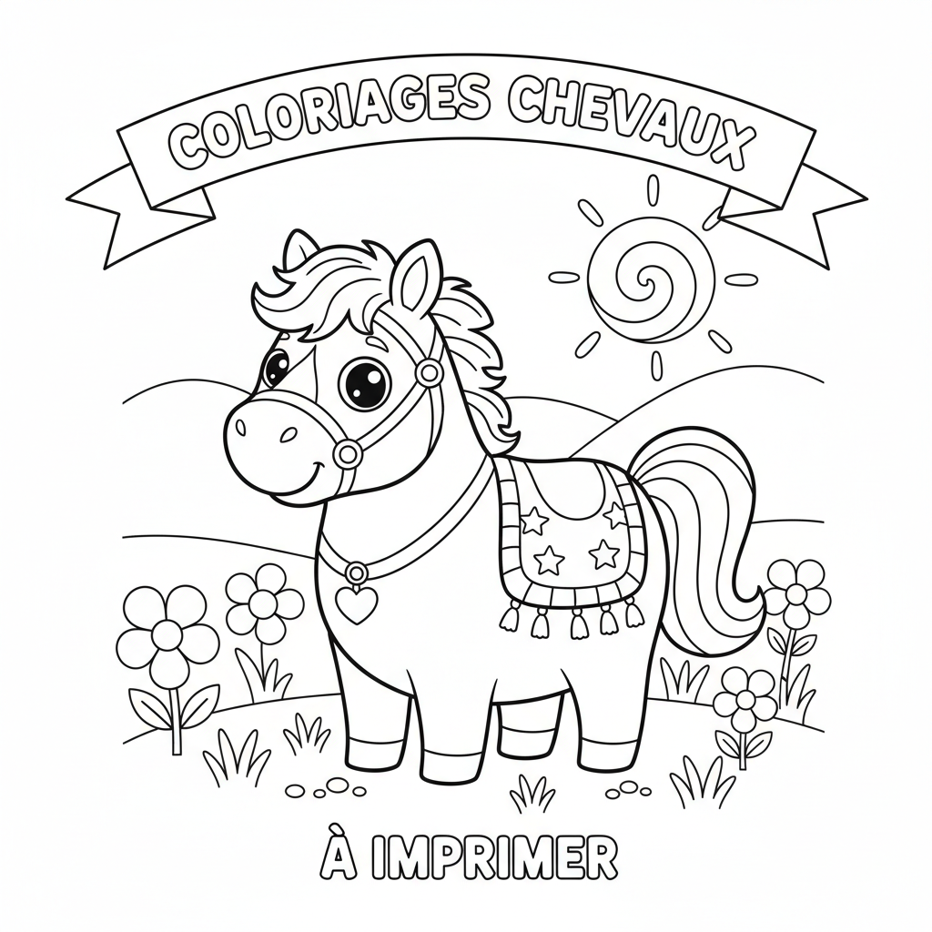 Coloriage Coloriages Chevaux A Imprimer Gratuit à Imprimer