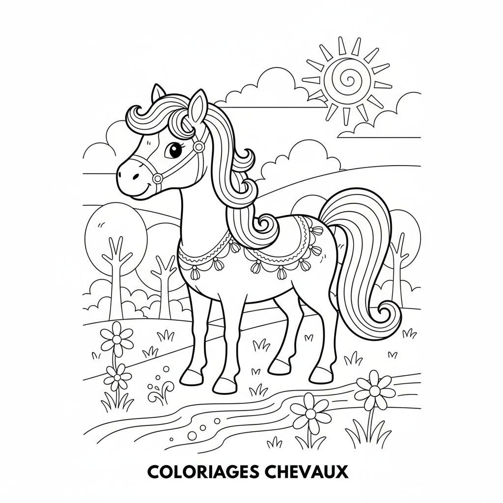 Coloriage coloriages chevaux à imprimer 2