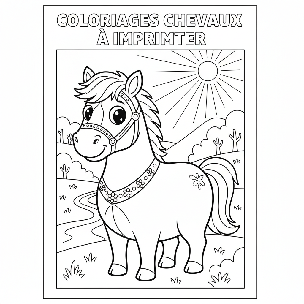 Coloriage coloriages chevaux à imprimer 3