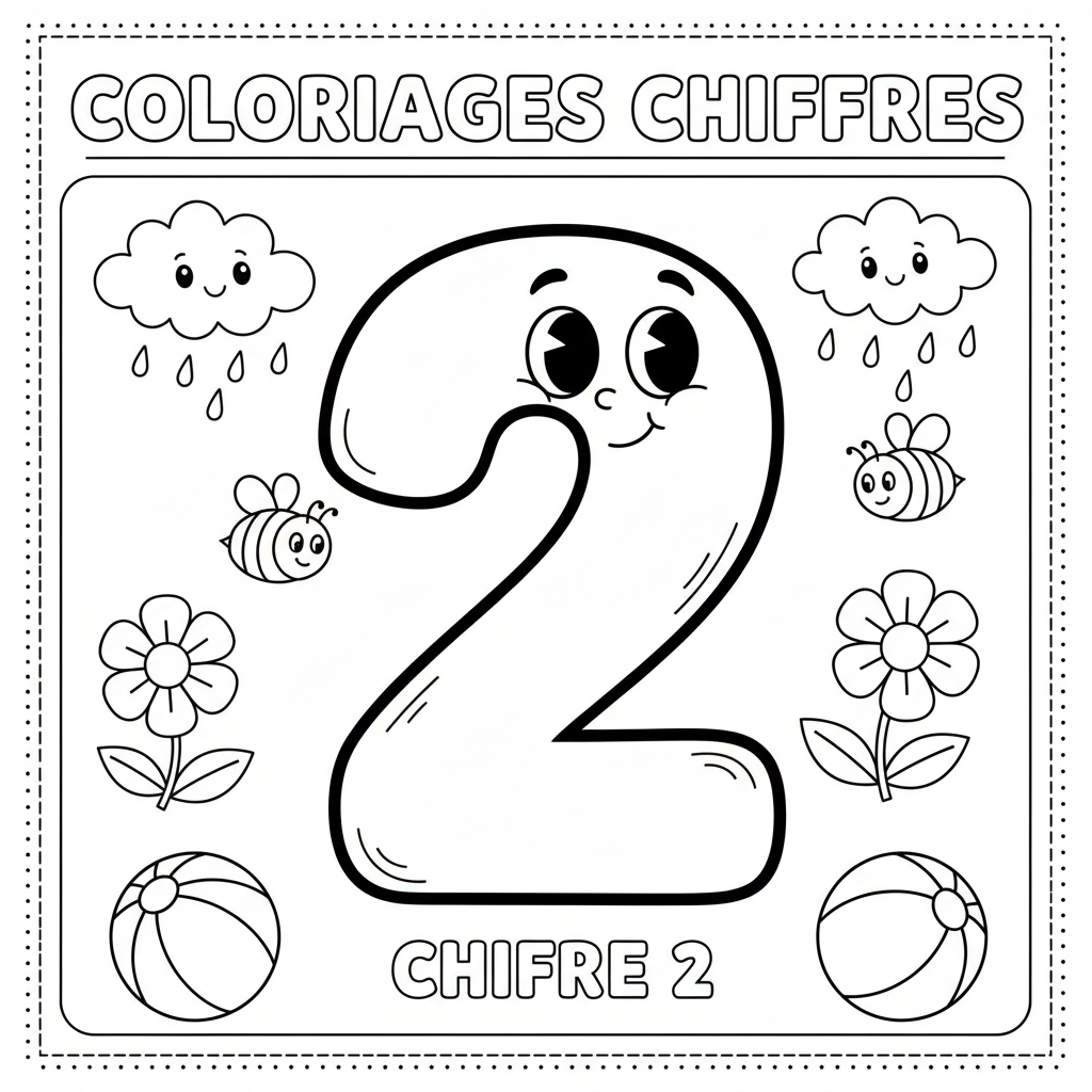 Coloriage coloriages chiffres 2