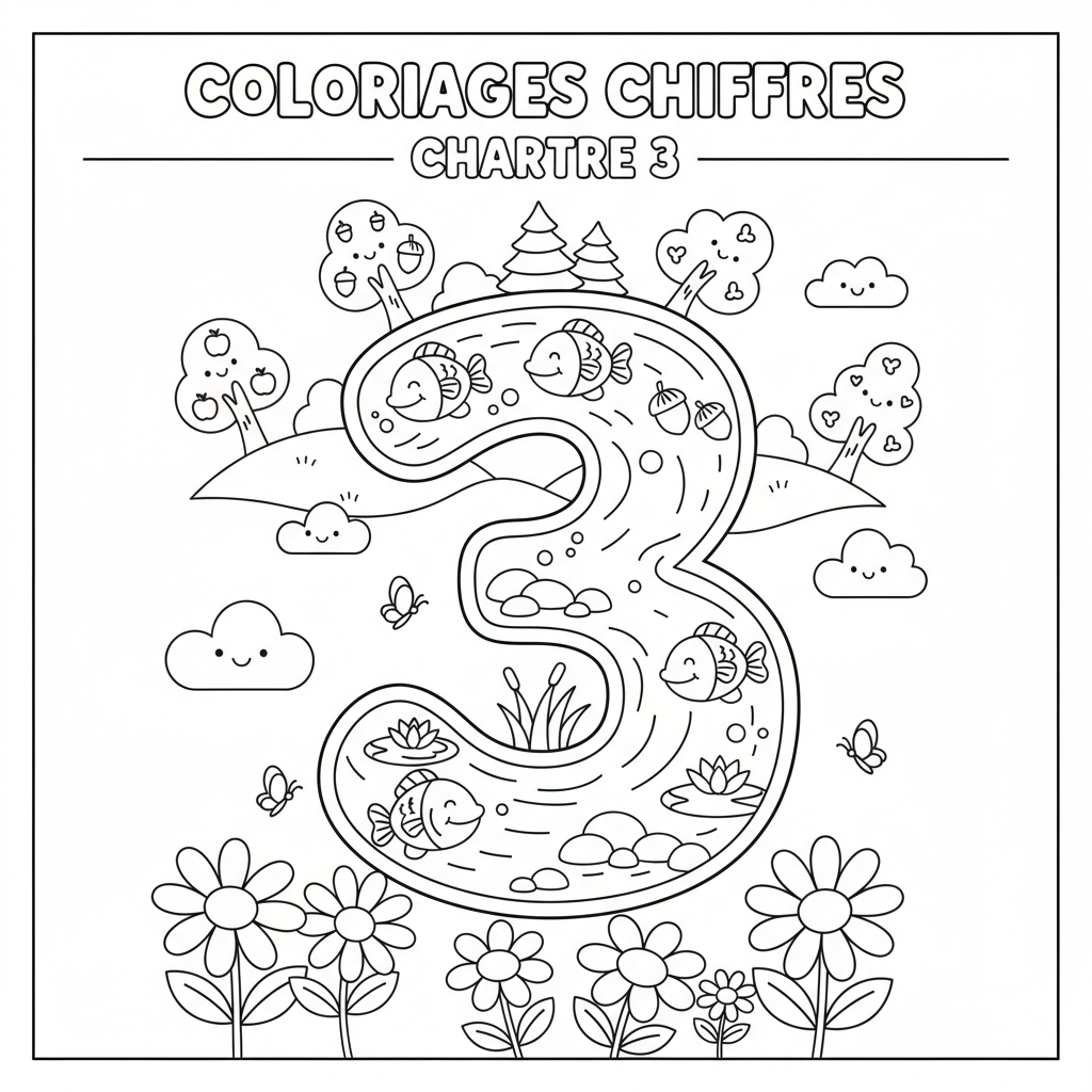 Coloriage coloriages chiffres 3