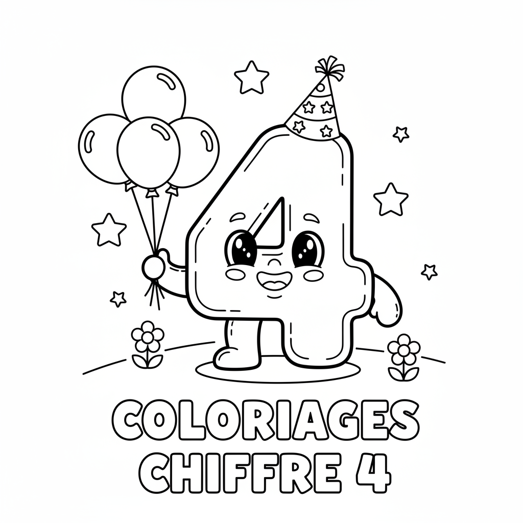 Coloriage coloriages chiffres 4