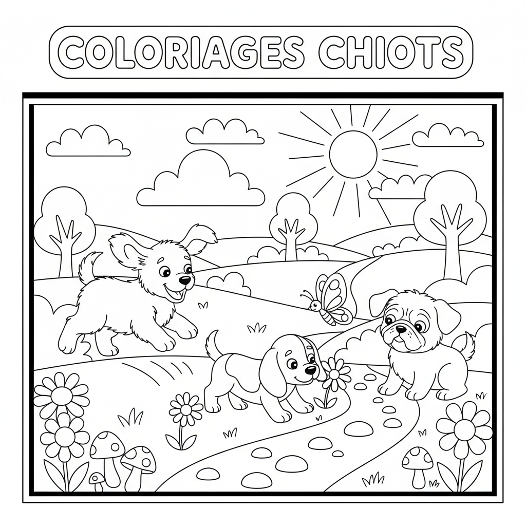 Coloriage coloriages chiots 3