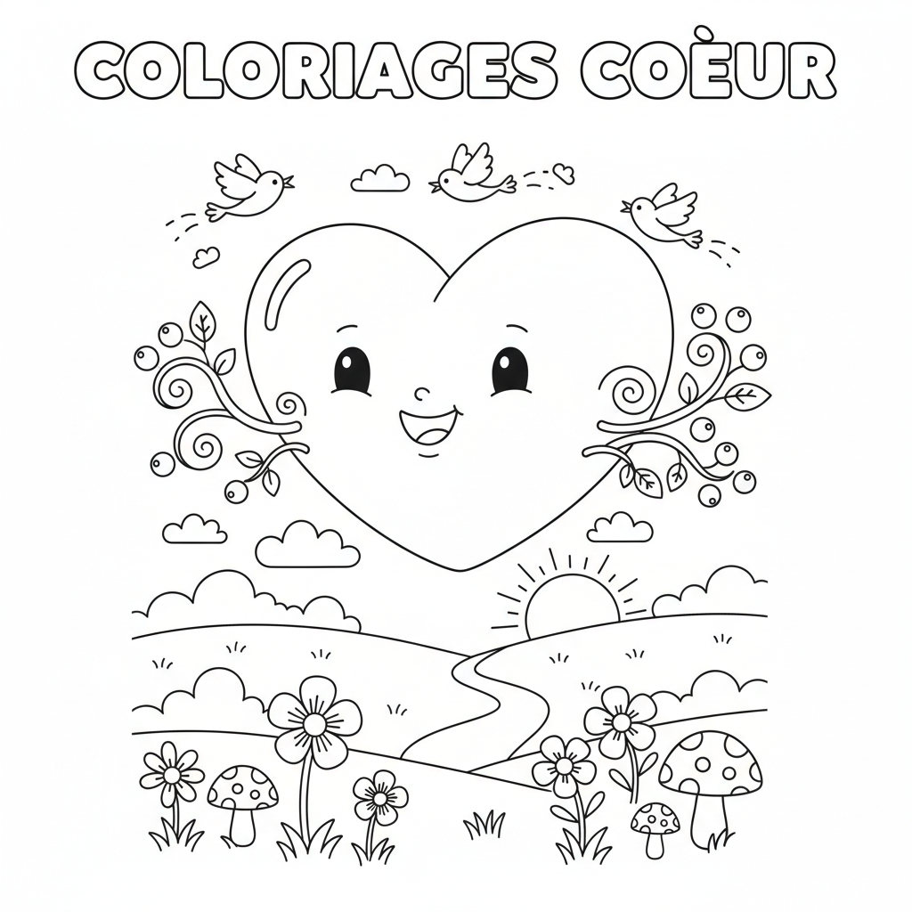 Coloriage coloriages coeur 3