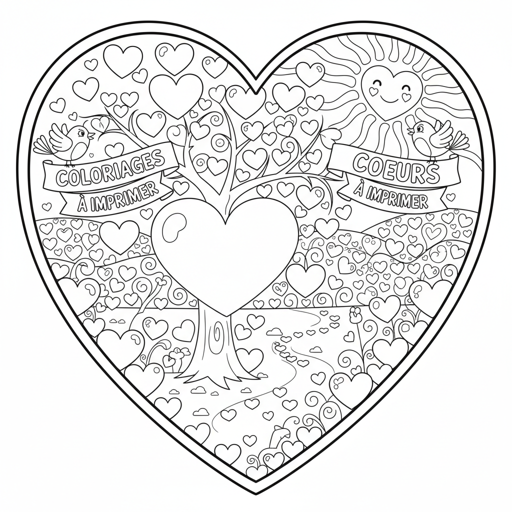 Coloriage coloriages coeurs à imprimer 3