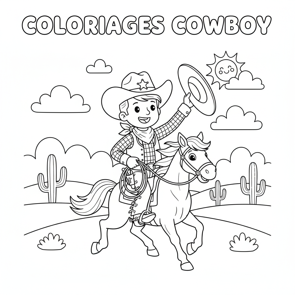 Coloriage coloriages cowboy 3