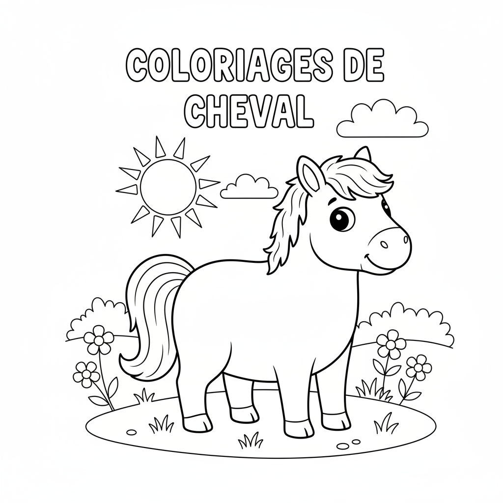 Coloriage coloriages de cheval 3