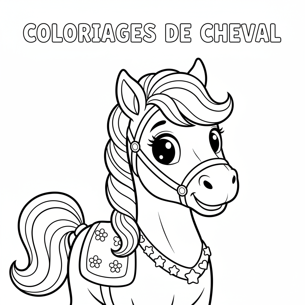 Coloriage coloriages de cheval 4