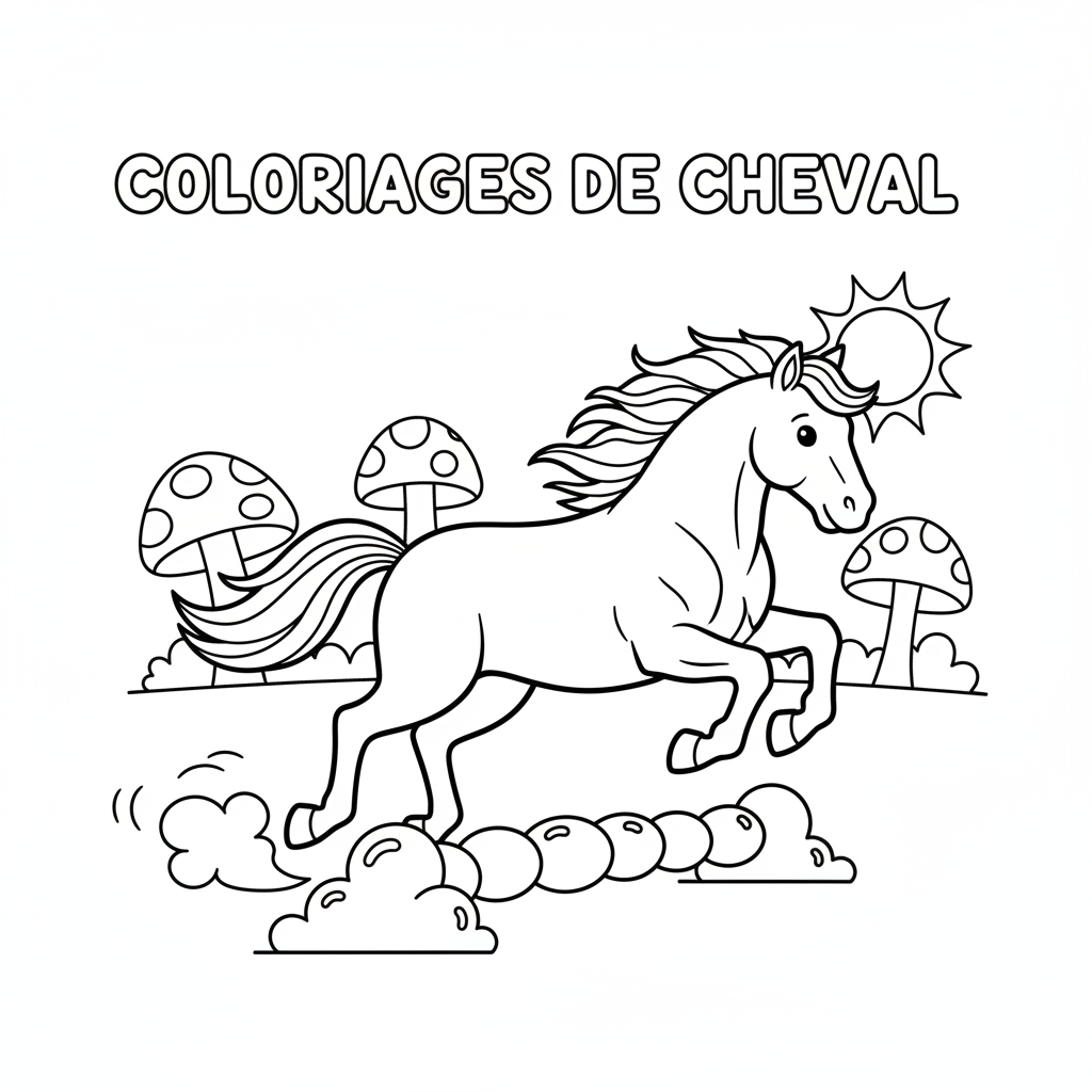 Coloriage coloriages de cheval 5