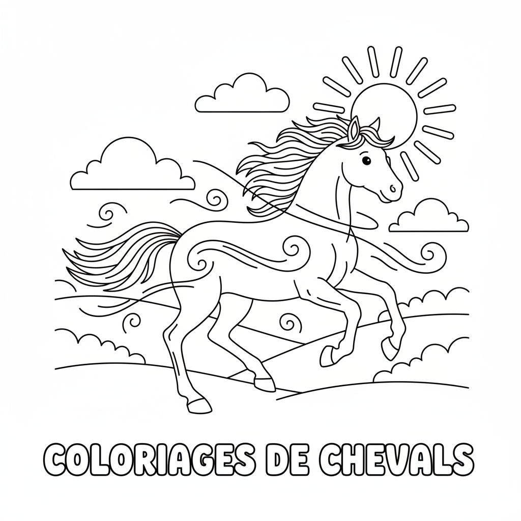 Coloriage coloriages de chevals 5