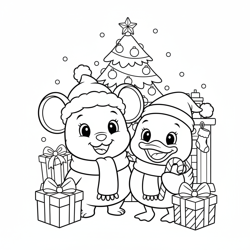 Coloriage coloriages de noel disney 4