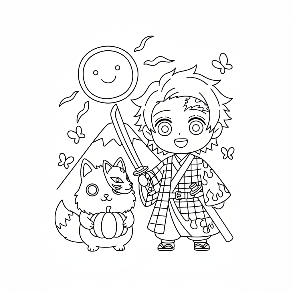 Coloriage coloriages demon slayer