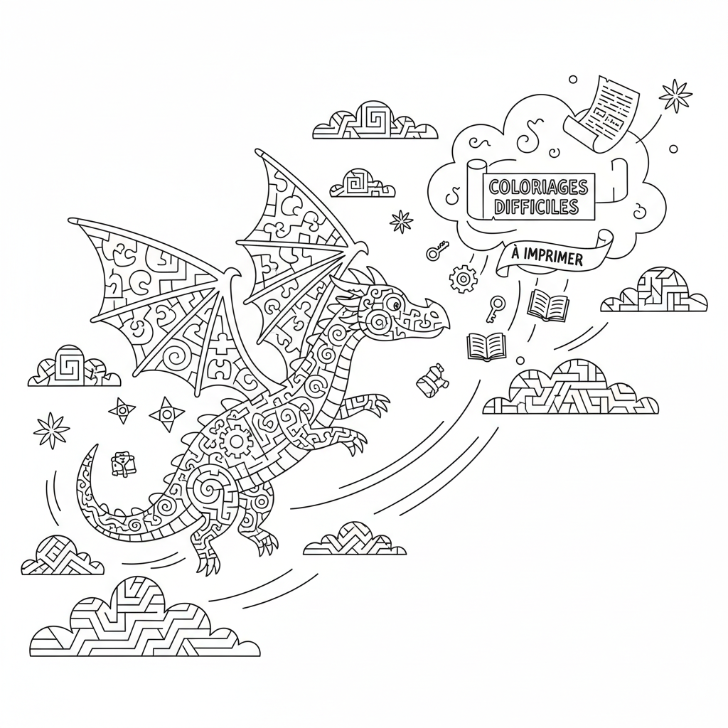 Coloriage coloriages difficiles à imprimer 5