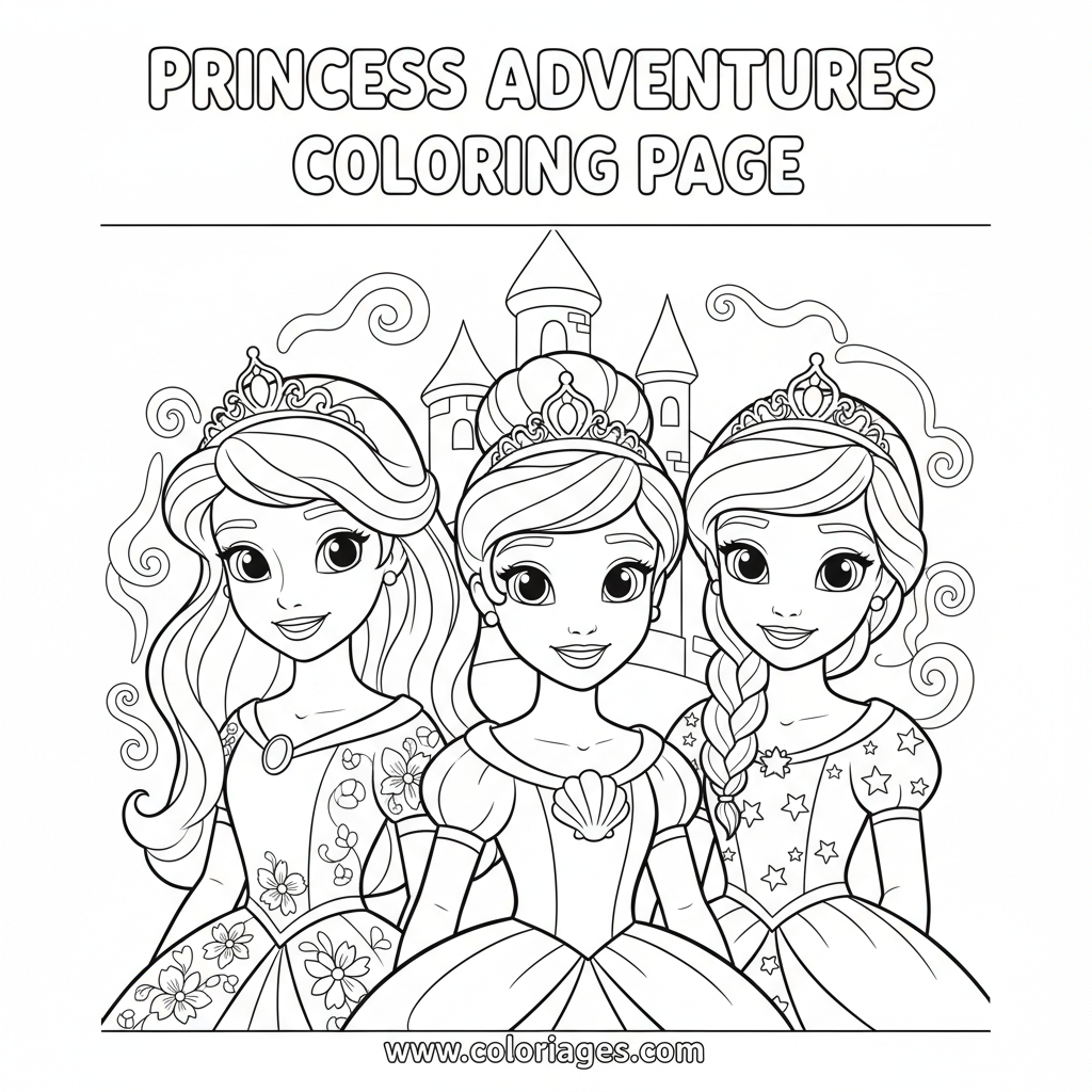 Coloriage coloriages disney princesses 4