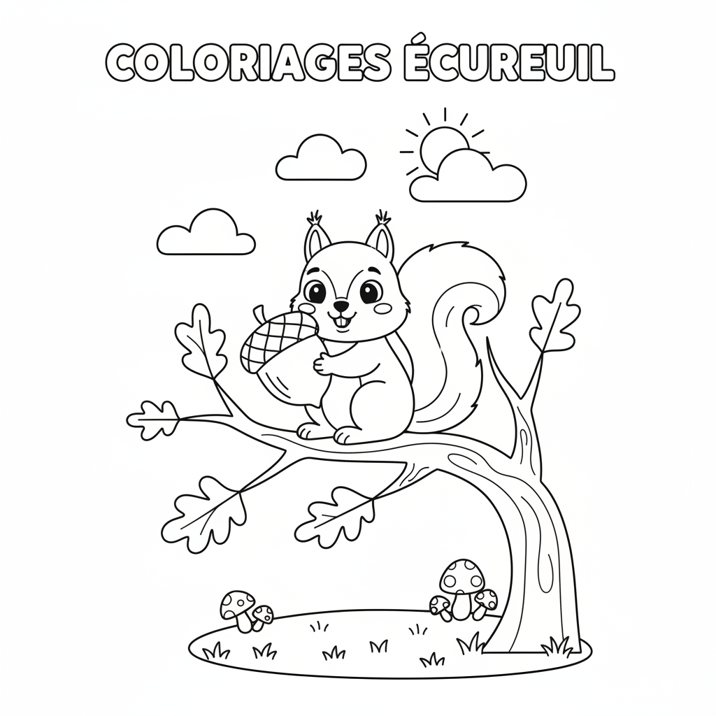 Coloriage Coloriages Écureuil Gratuit à Imprimer