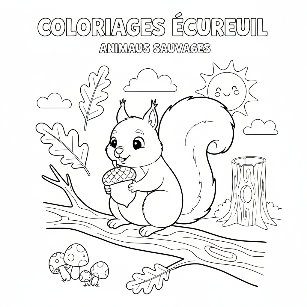 Coloriage coloriages écureuil 3