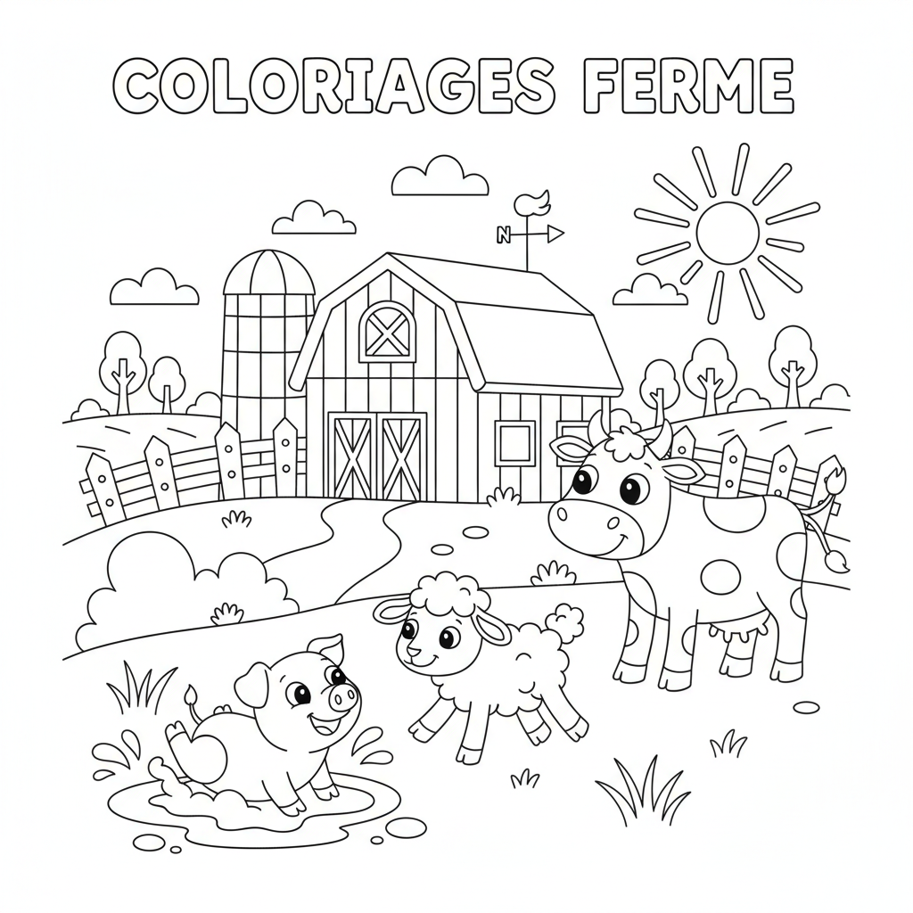 Coloriage coloriages ferme 3