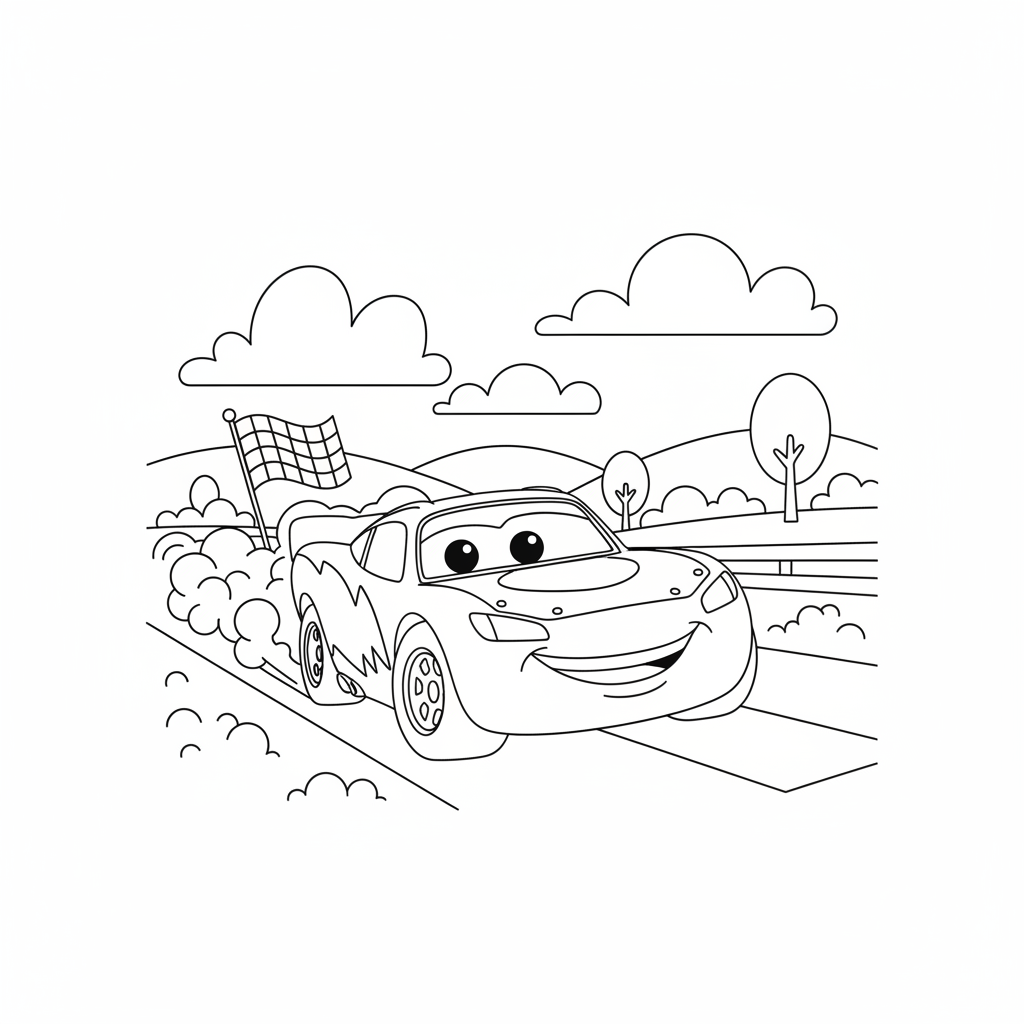 Coloriage coloriages flash mcqueen à imprimer 3