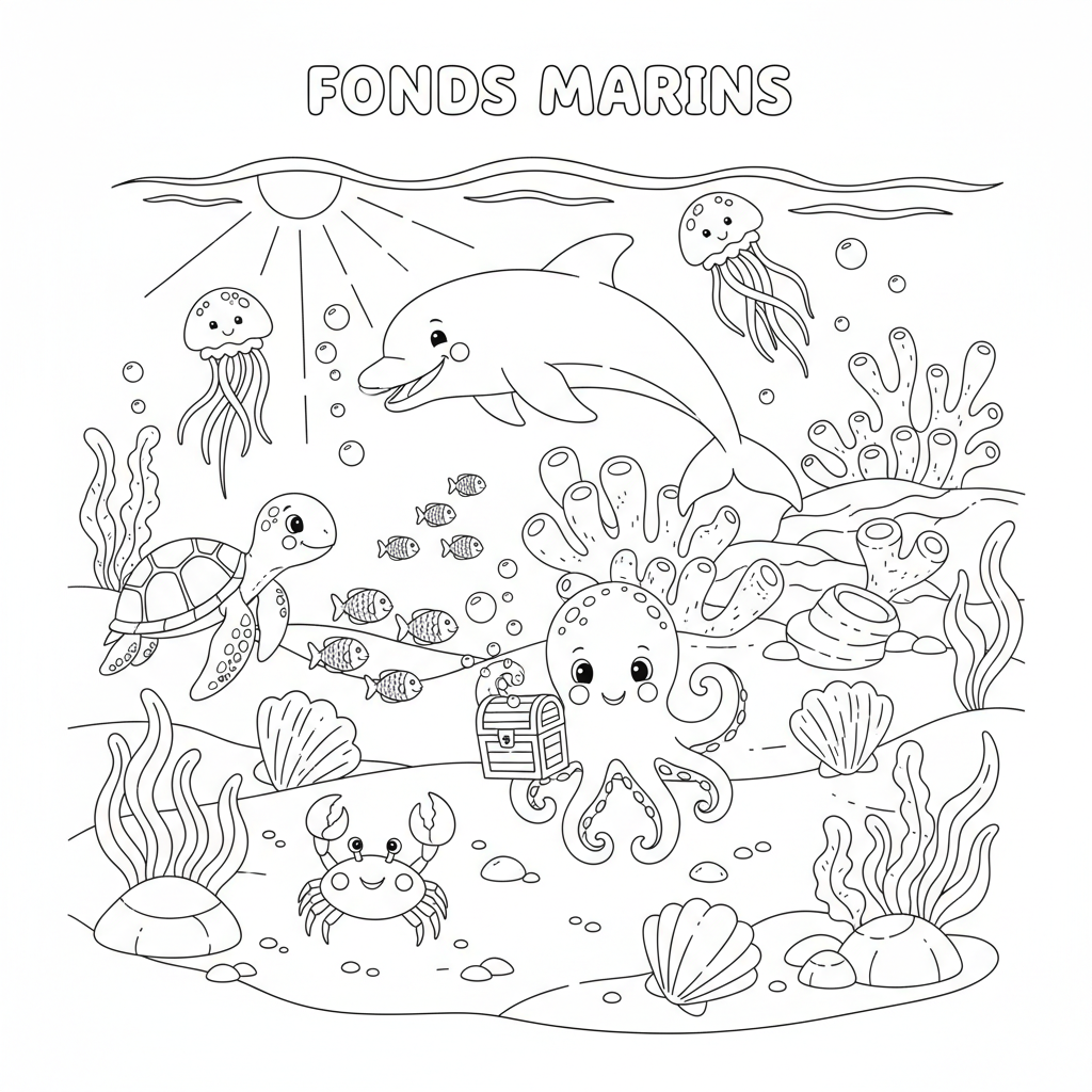 Coloriage coloriages fonds marins 3