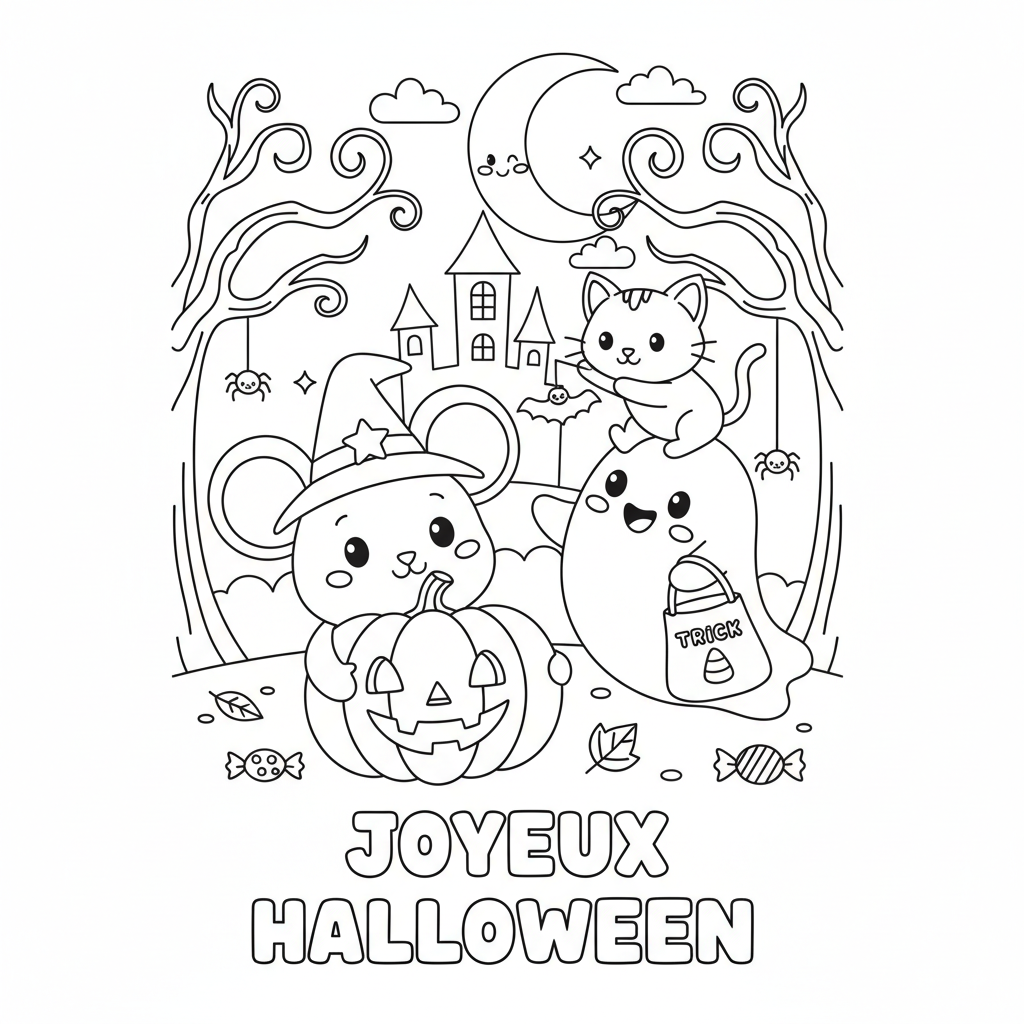 Coloriage coloriages halloween disney 1