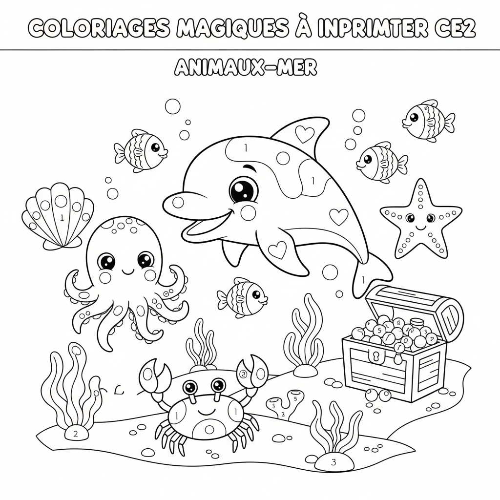 Coloriage coloriages magiques à imprimer ce2